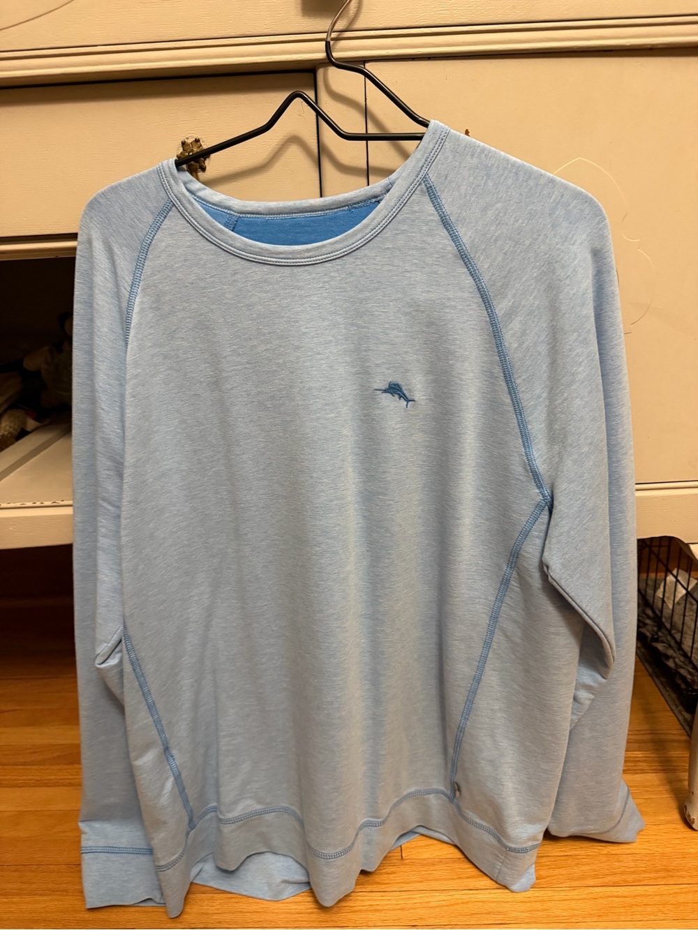 Tommy Bahama Light Blue Crewneck Sweater with Dolphin Logo